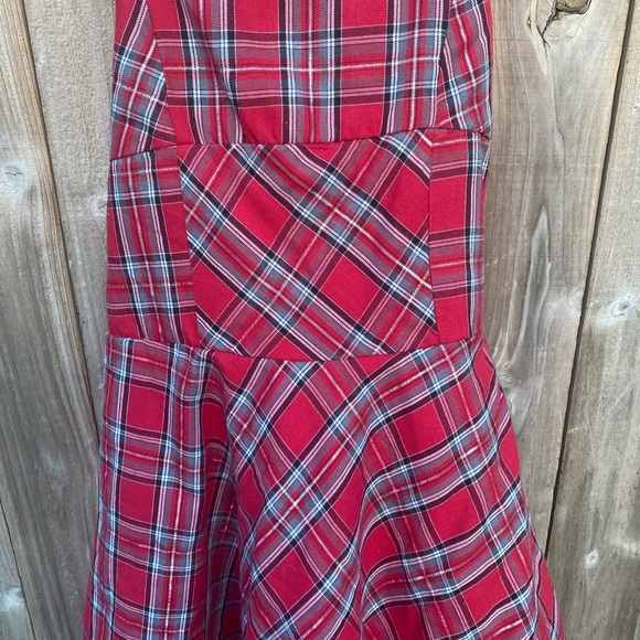 Christmas Plaid Dress with Red Net Slip - Picture 4 of 9